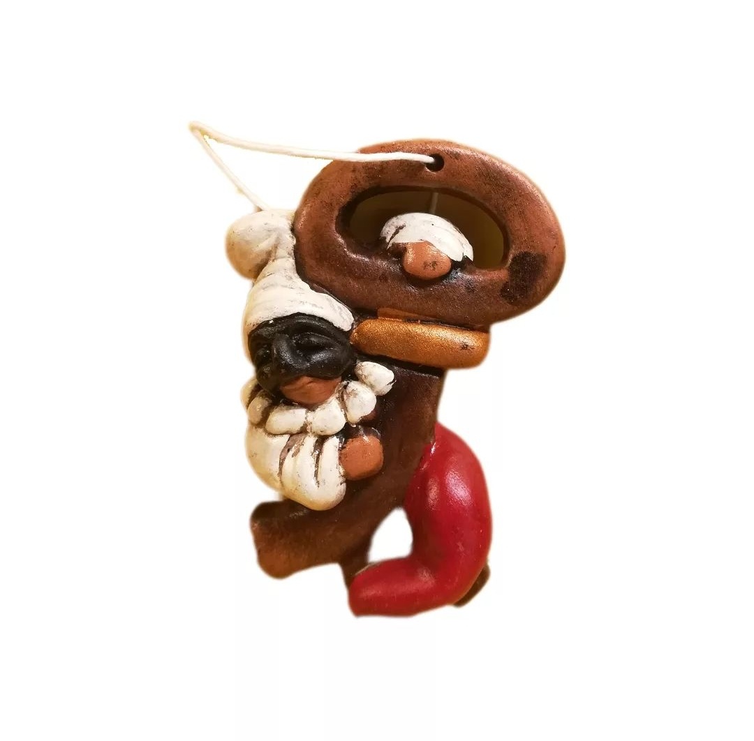 Pulcinella in terracotta con chiave – 8 cm – De Vivo San Gregorio Armeno